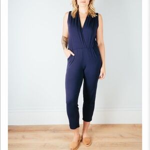 Flattering Jersey Strechy Penelope jumpsuit Sarah Liller Gray Sz XL Travel Casua